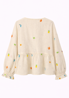Blusa bordada con lazada