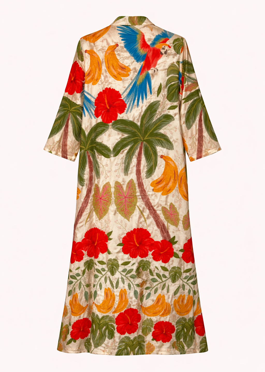 Vestido midi estampado Tropical