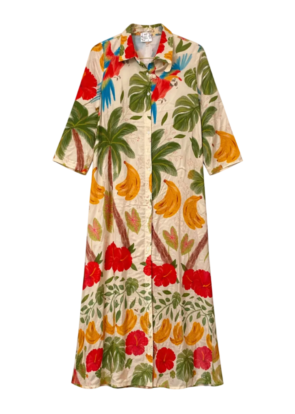Vestido midi estampado Tropical