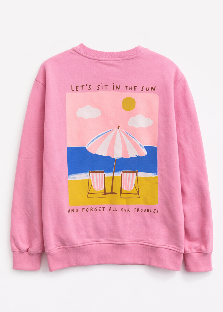 Sudadera “Sit in the Sun” Rosa