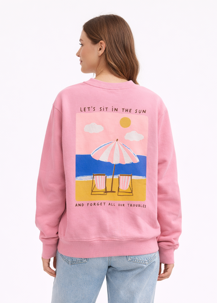 Sudadera “Sit in the Sun” Rosa