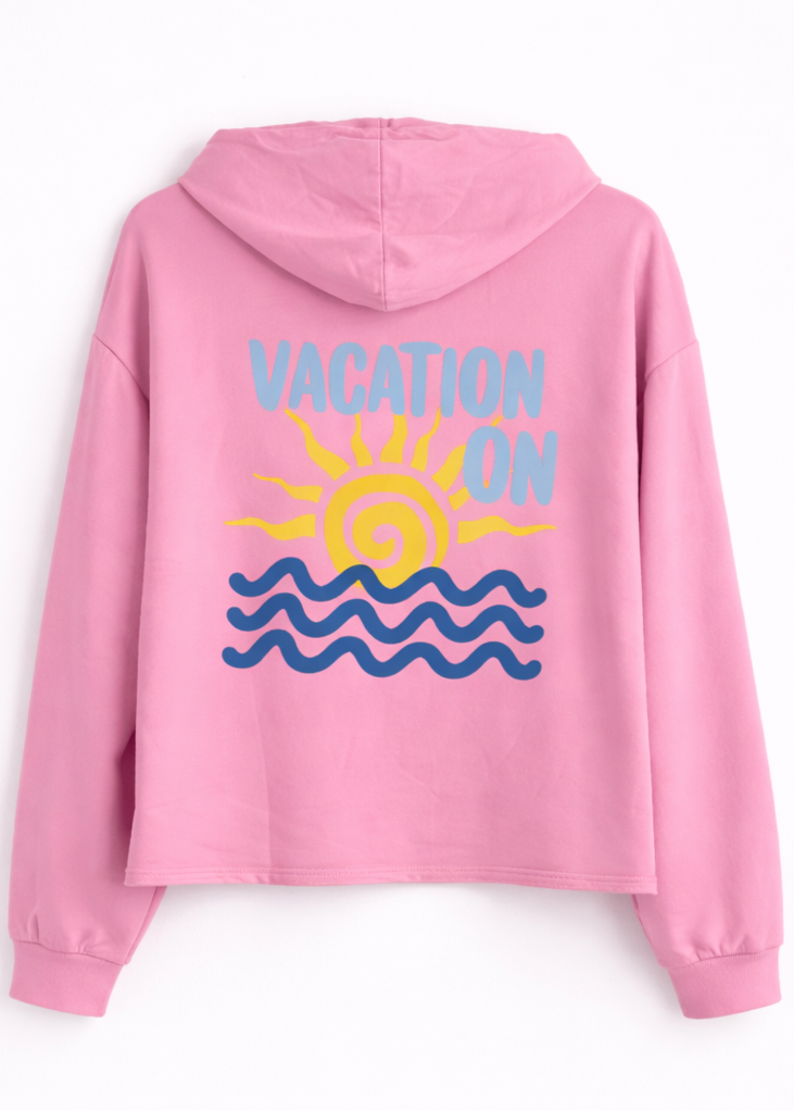 Sudadera “Vacation on” Rosa