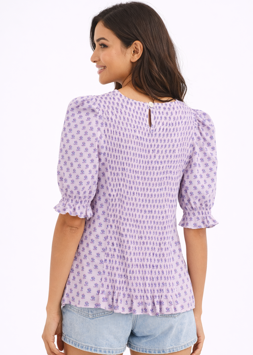 Blusa Ceñida Manga Globo