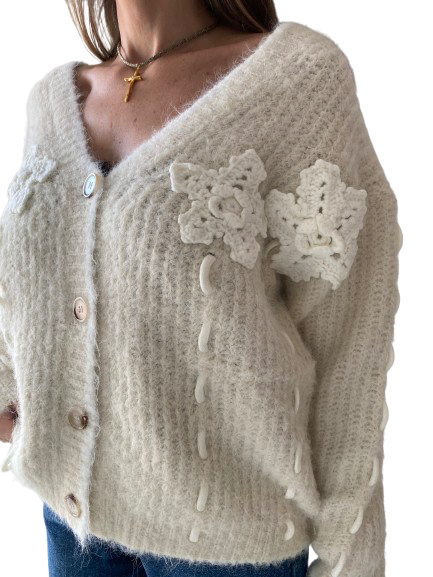 Jersey de Pico Lana Blanco