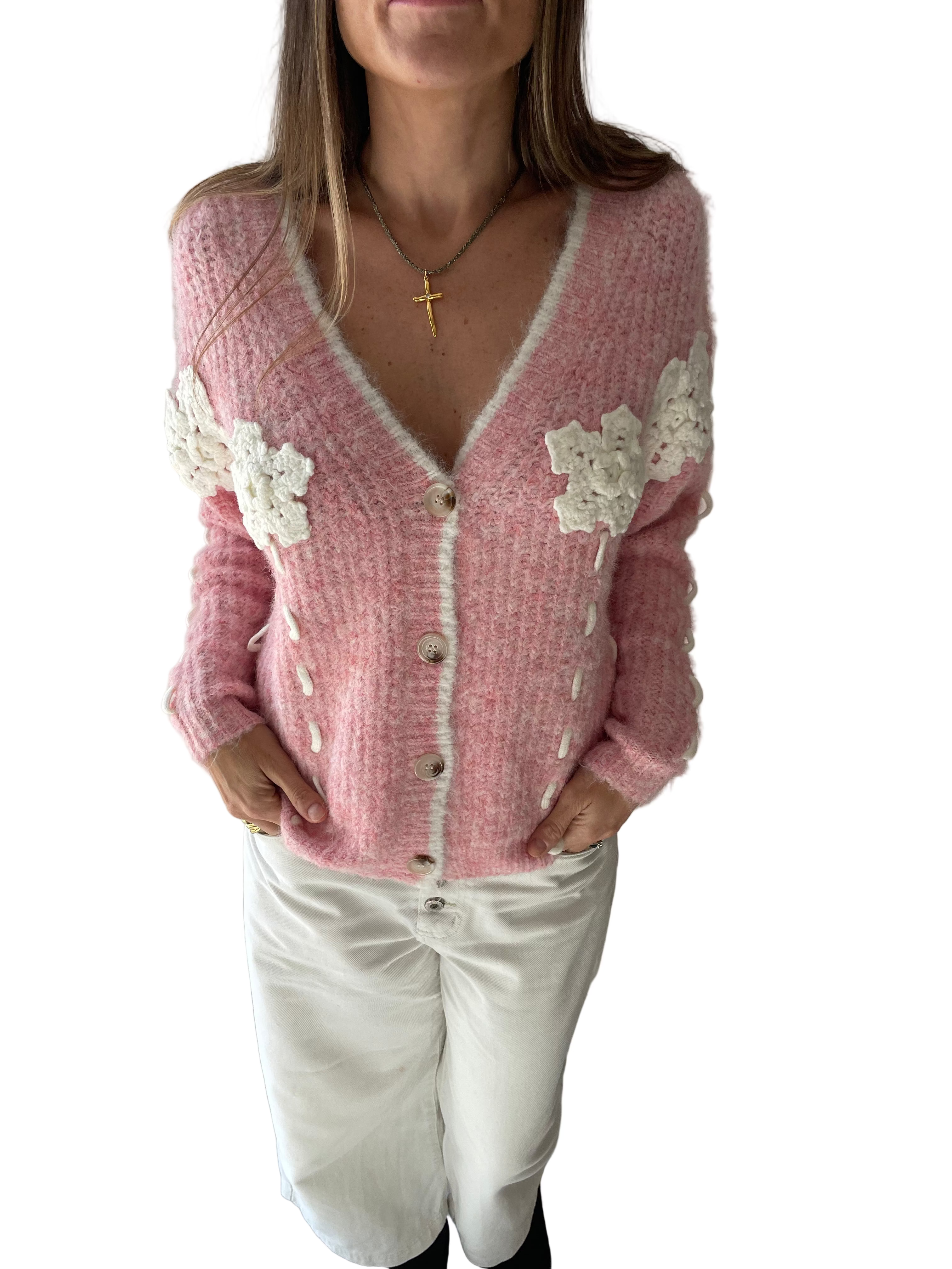 Jersey de Pico lana Rosa