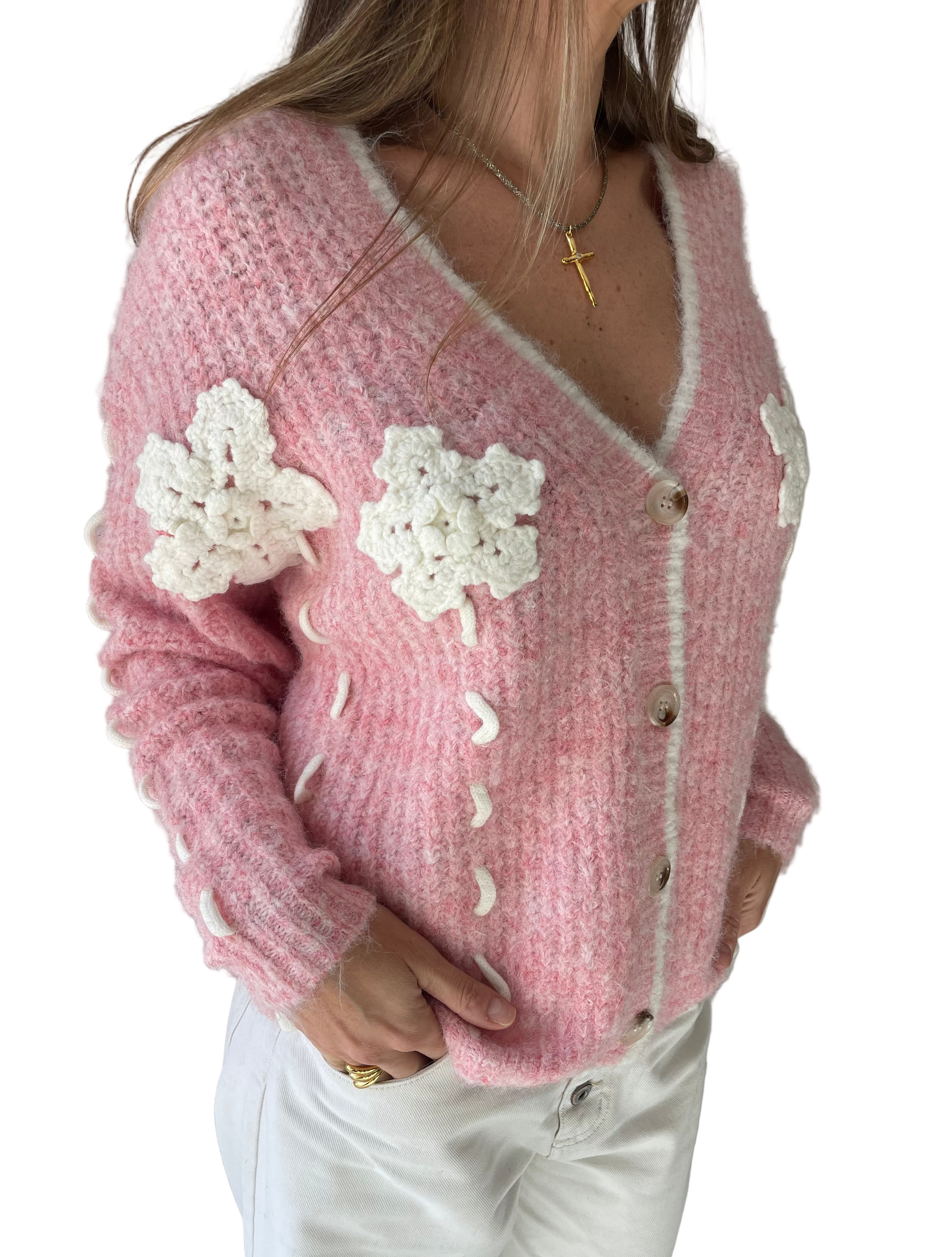 Jersey de Pico lana Rosa