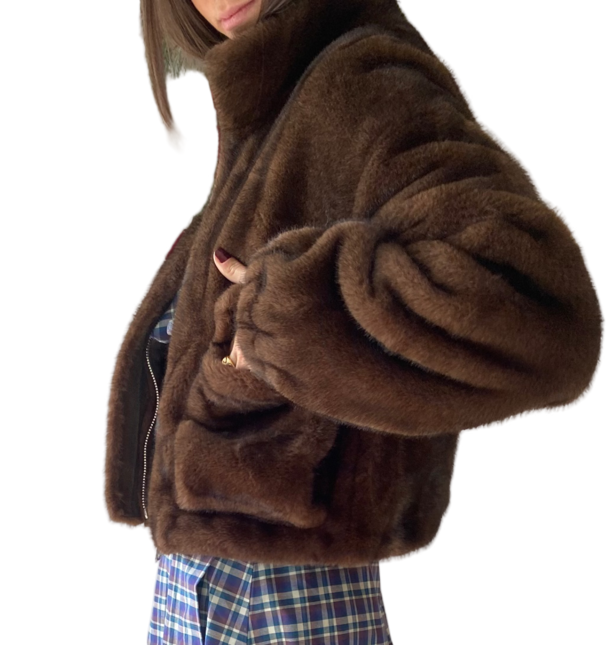 Abrigo Pelo con Bolsillos
