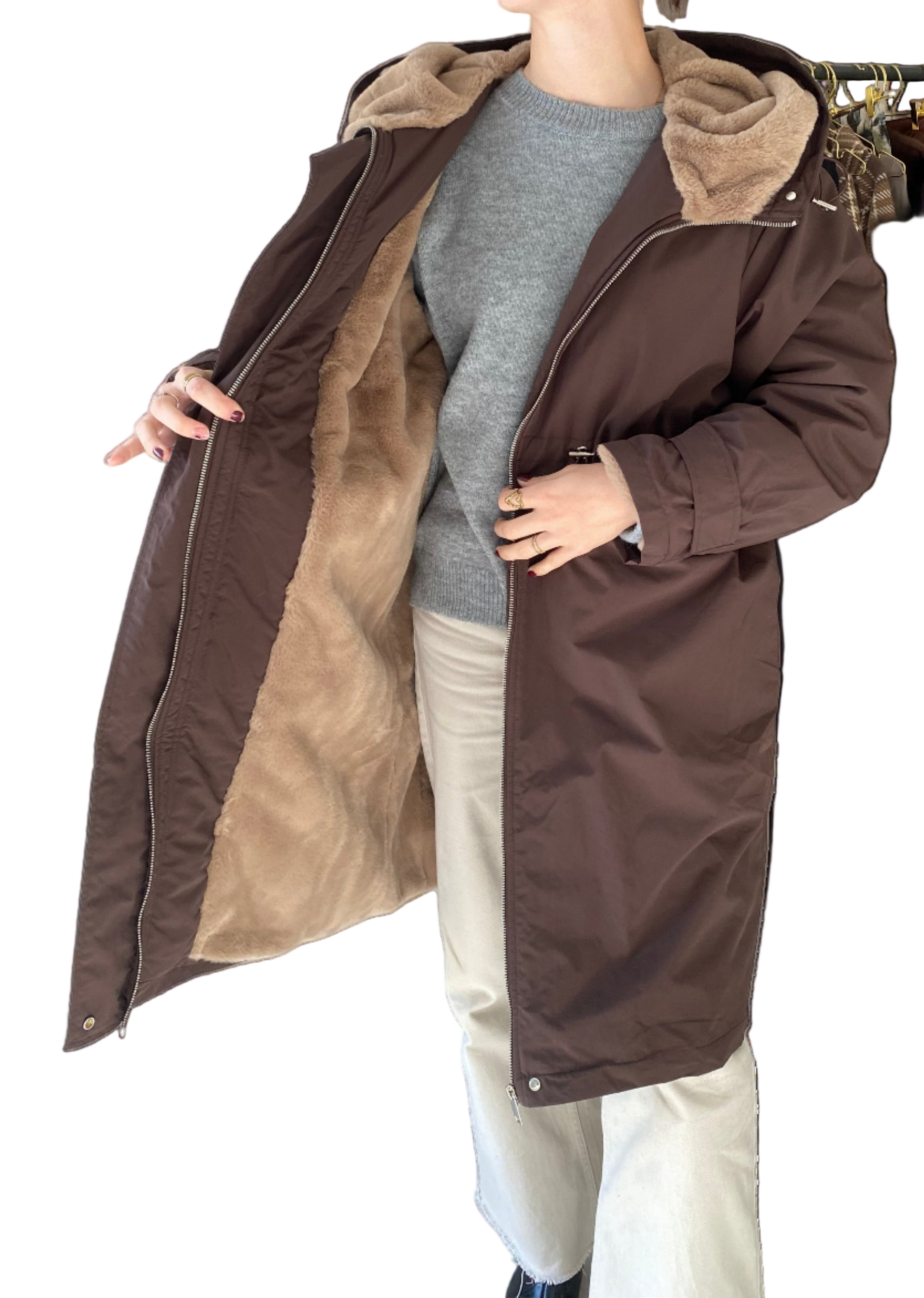 Gabardina con Pelo Interior