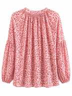 Blusa blanca floral roja
