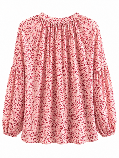 Blusa blanca floral roja