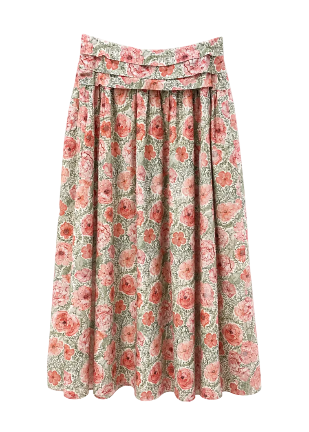 Falda midi Rosas