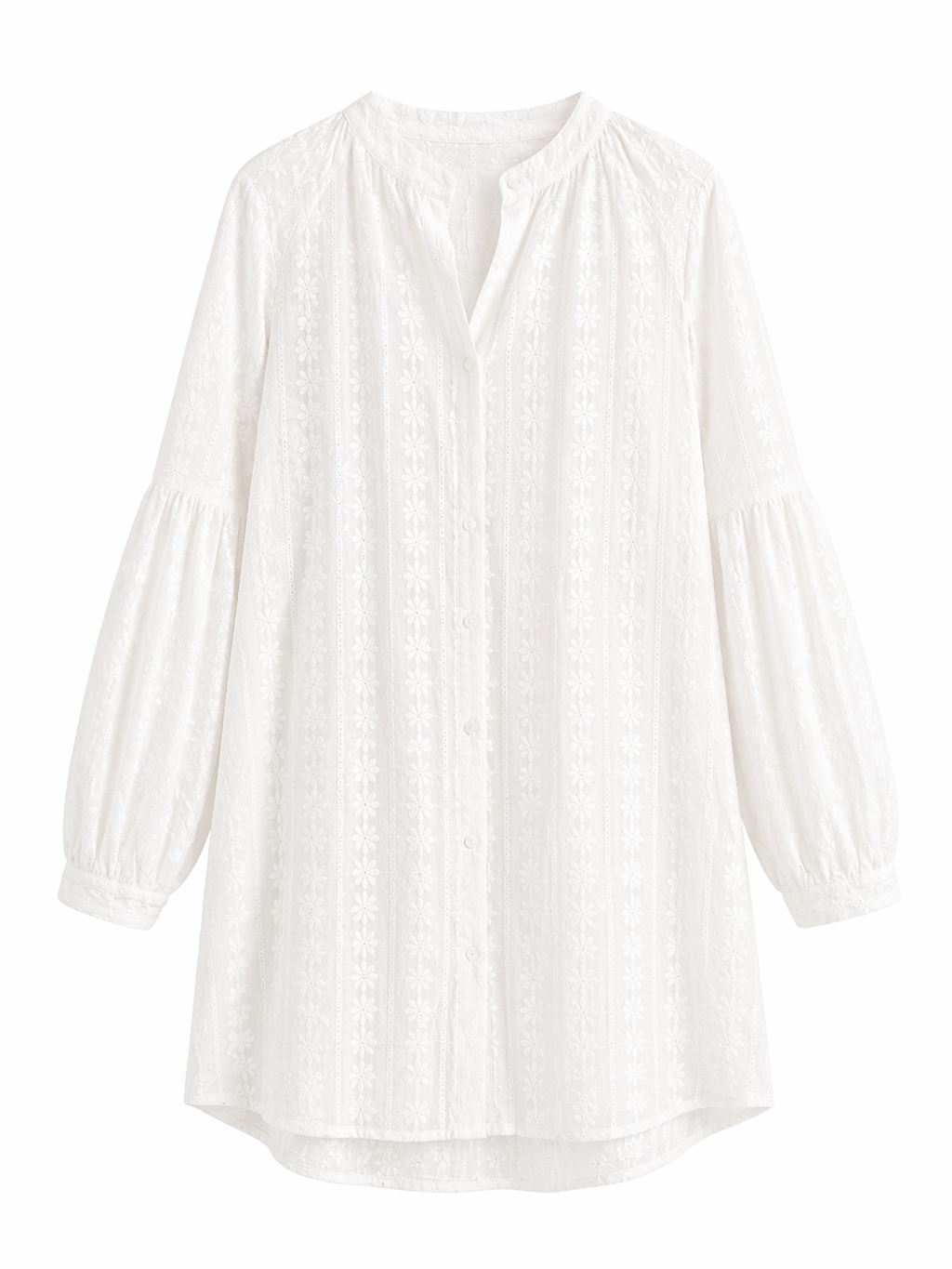 Camisola blanca bordada