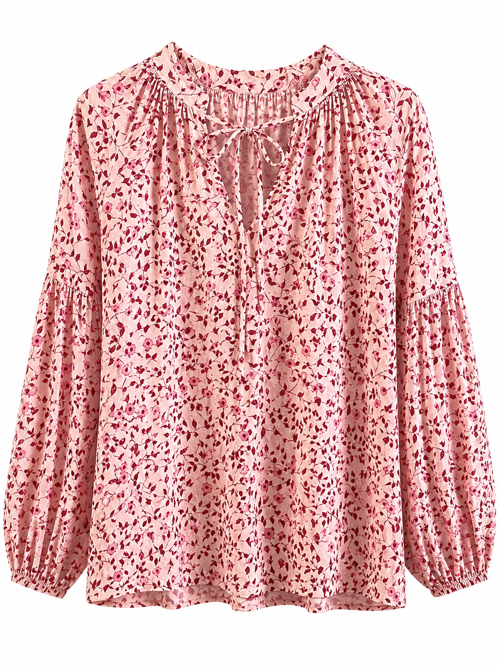 Blusa blanca floral roja