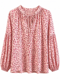 Blusa blanca floral roja