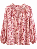 Blusa blanca floral roja